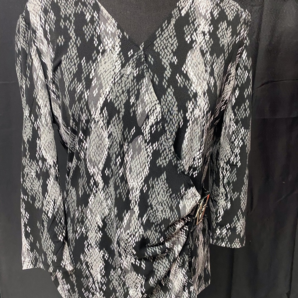 ADRIENNE VITTADINI BLACK LEOPARD PRINT SIZE S NWOT - Picture 3 of 10